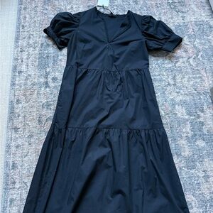 Elegant Black Puff Sleeve Dress
